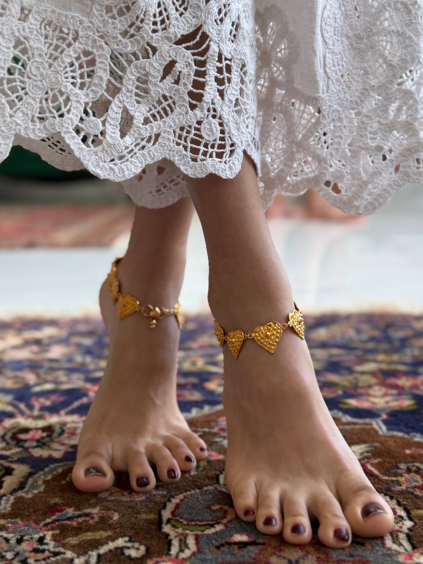 Gold Plated Pan Anklets
