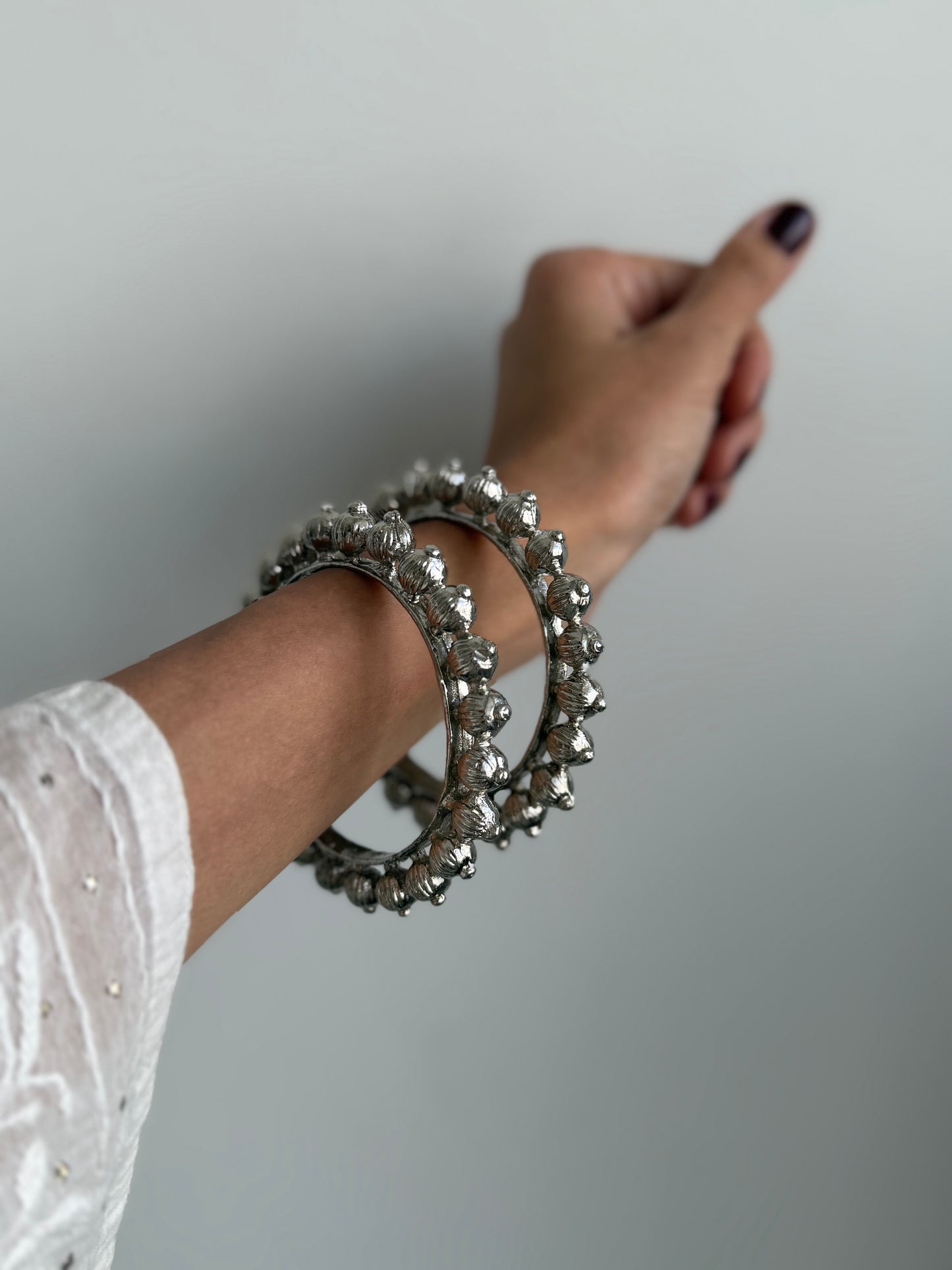 Traditional Silver Ball kadey PAIR