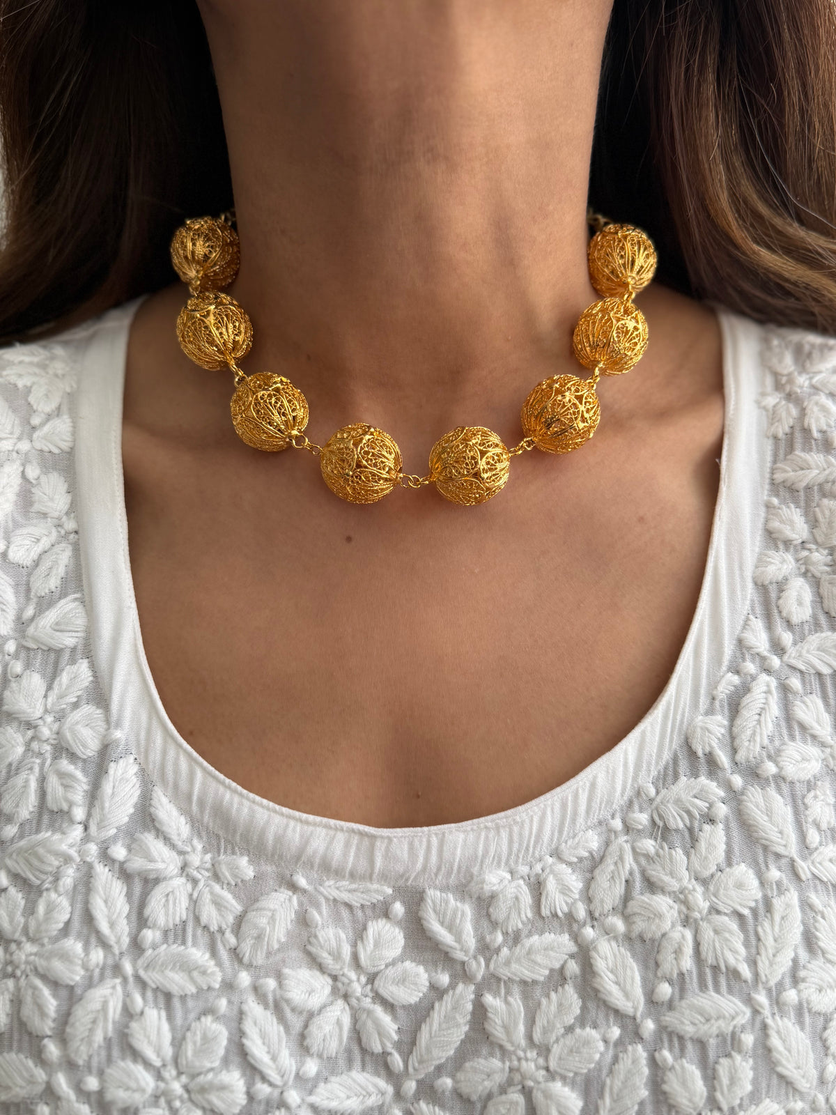 Gold Plated Filigree Matar choker