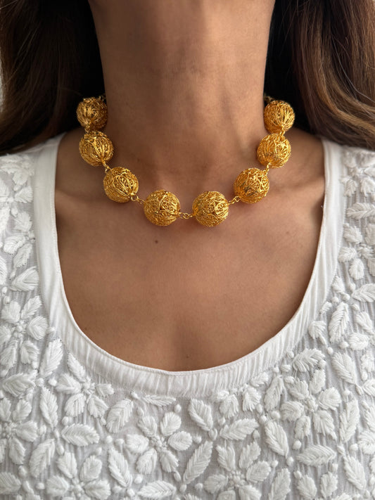 Gold Plated Filigree Matar choker