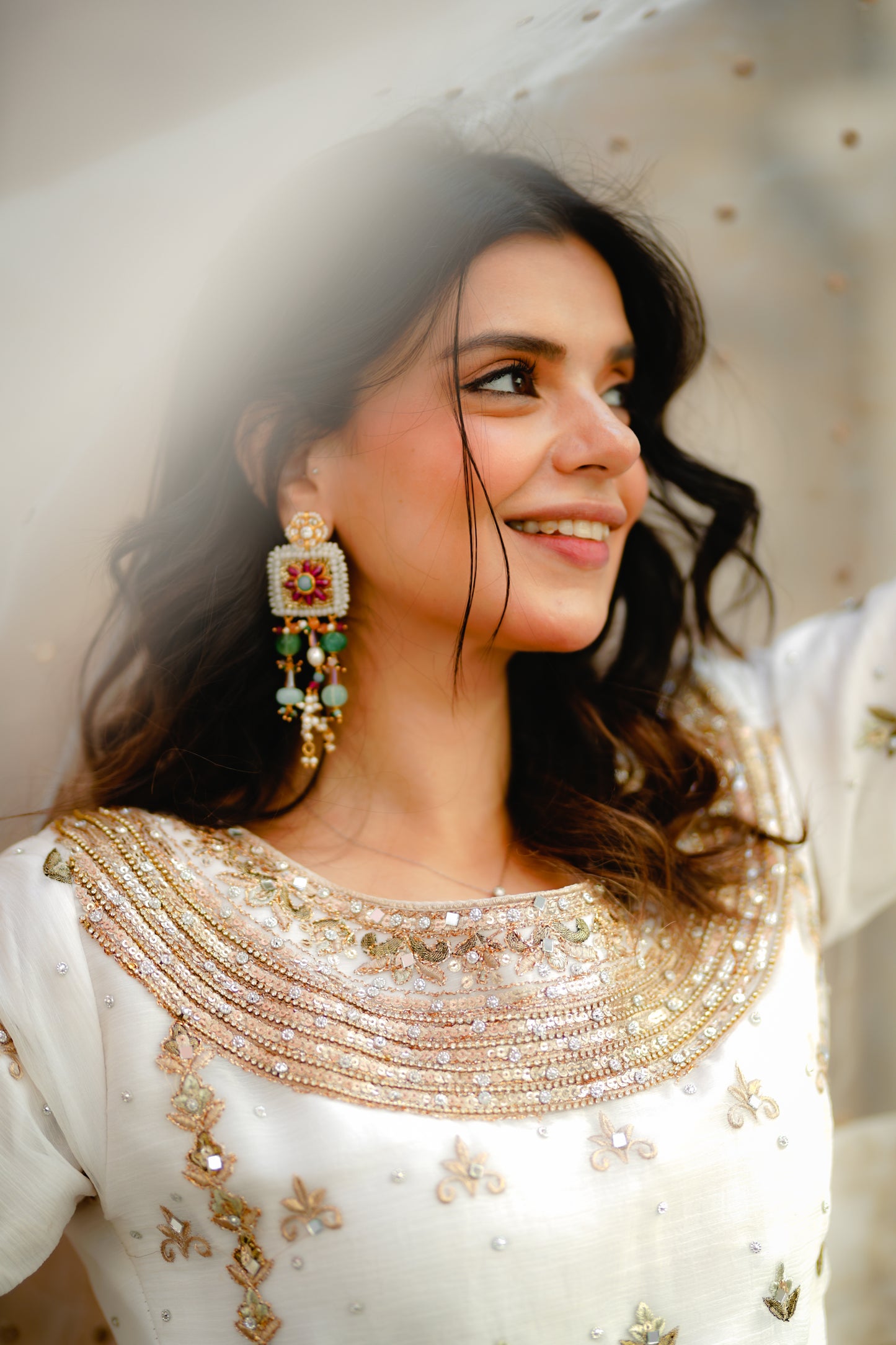 Mor Handmade Zardoozi Earrings