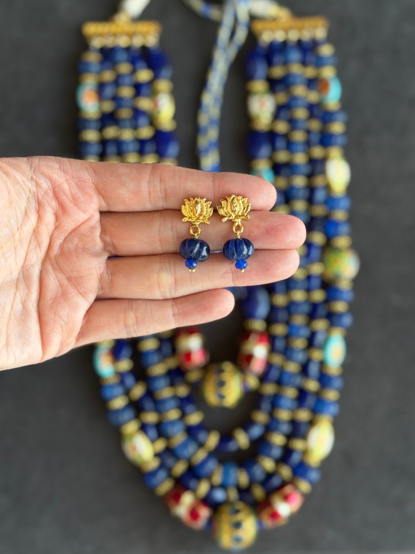 Lapis and Feroza Meena Mala Set