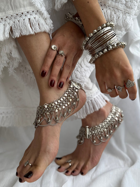 Silver Plated Chain Anklets