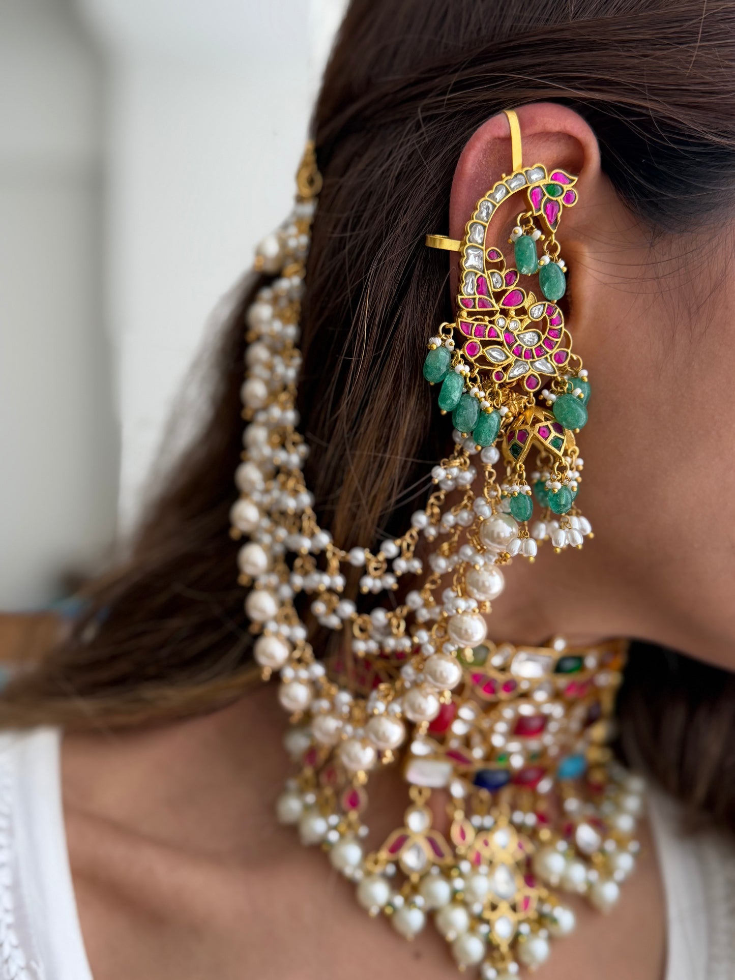Gold Plated Peacock Earcuffs with Saharey