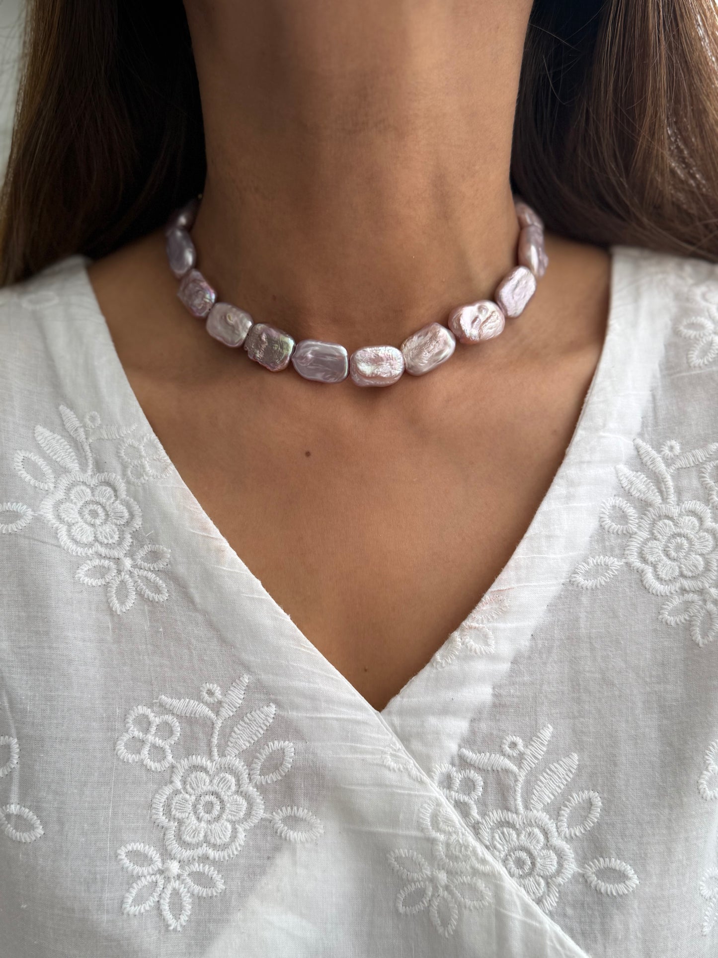 Real Fresh Water Pearl Square Choker