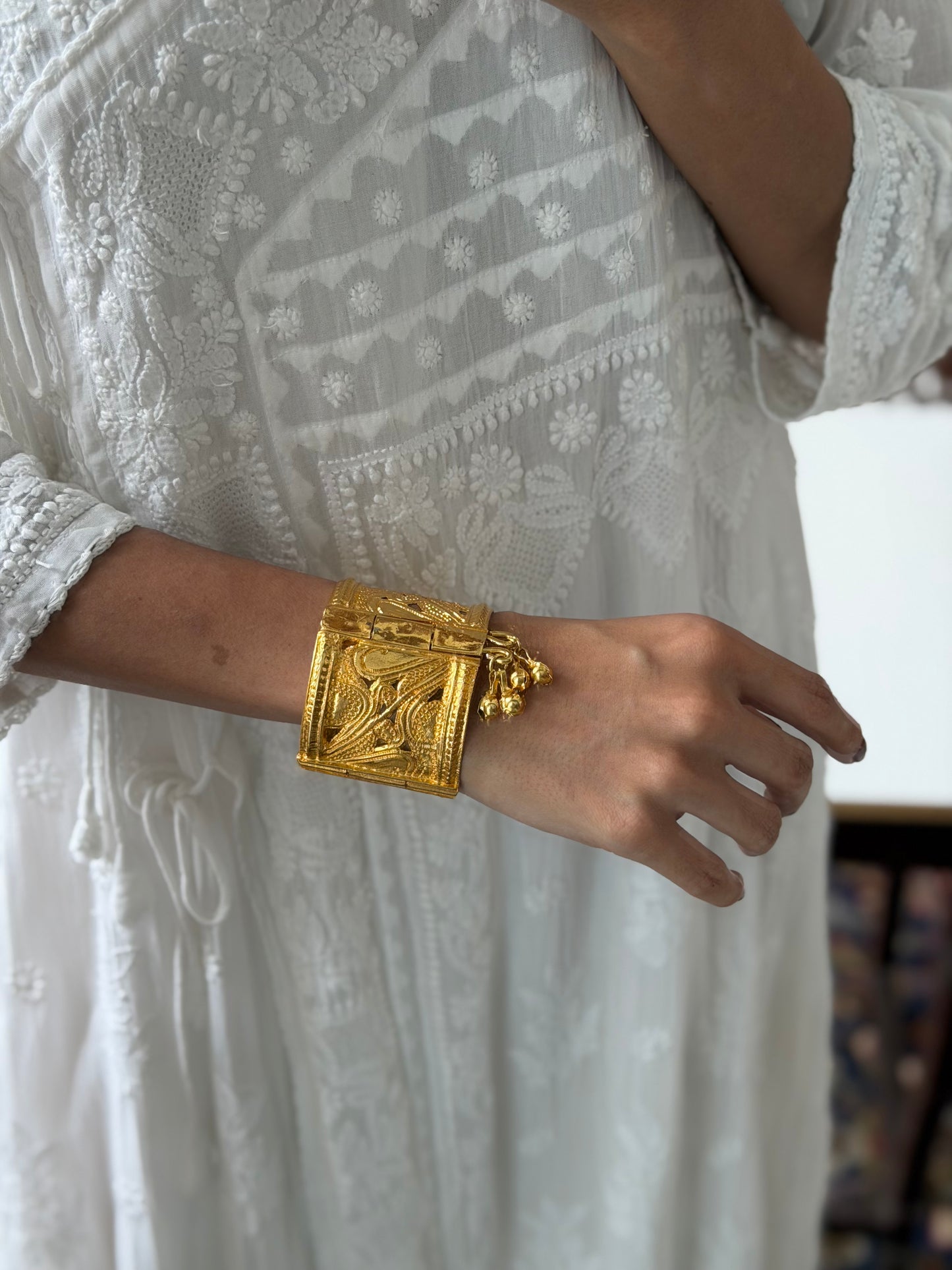 Gold Plated Antique Kada