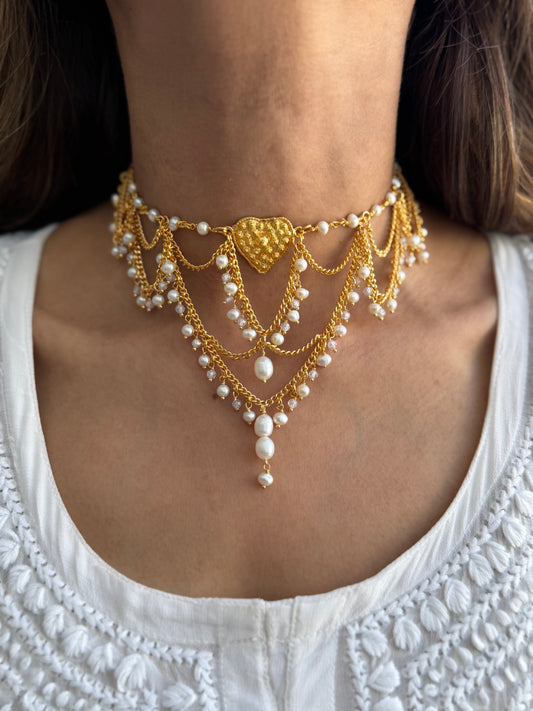Gold plated Pan Chain Choker