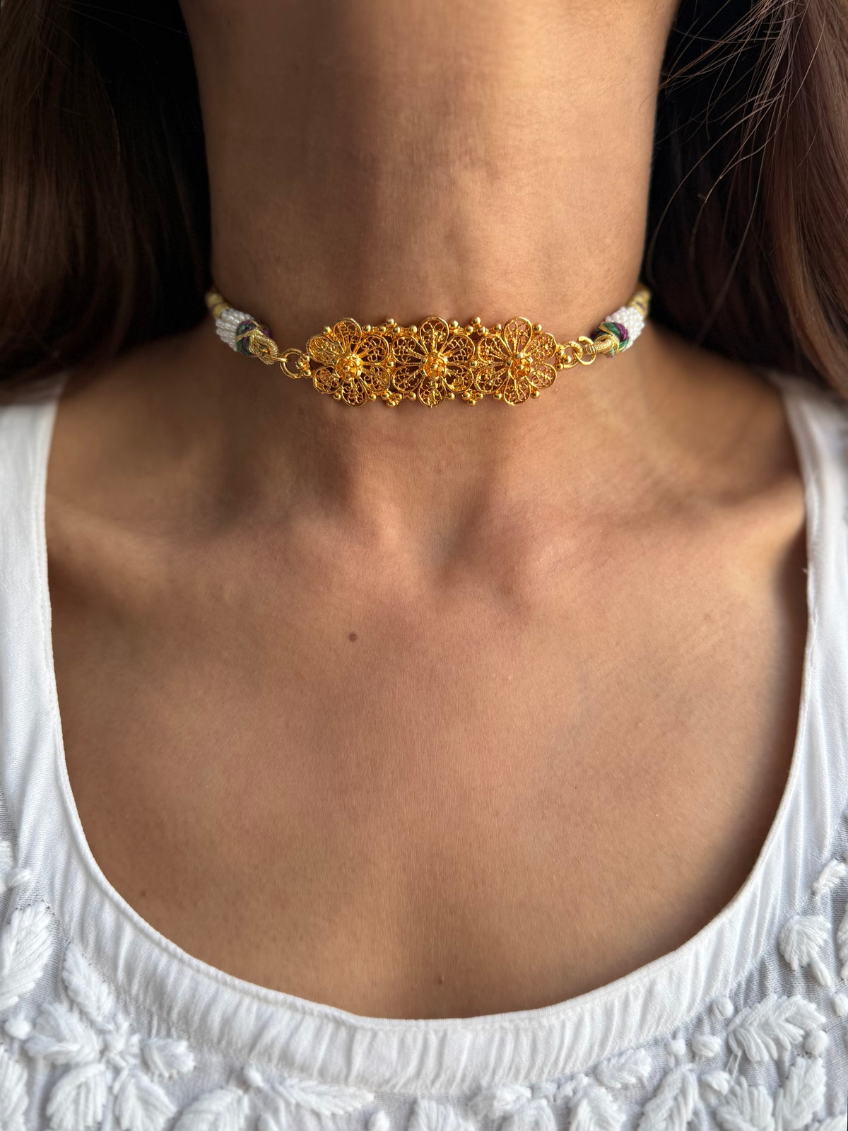 Gold Plated Filigree Choker