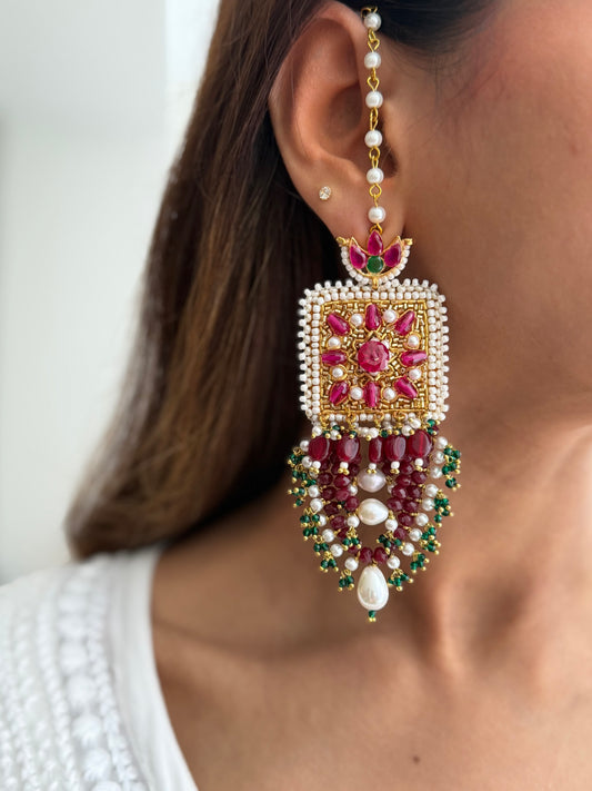 Ruby Zardoozi Earrings