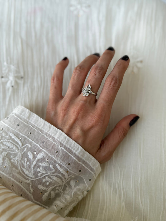 Silver Plated Peacock Ring