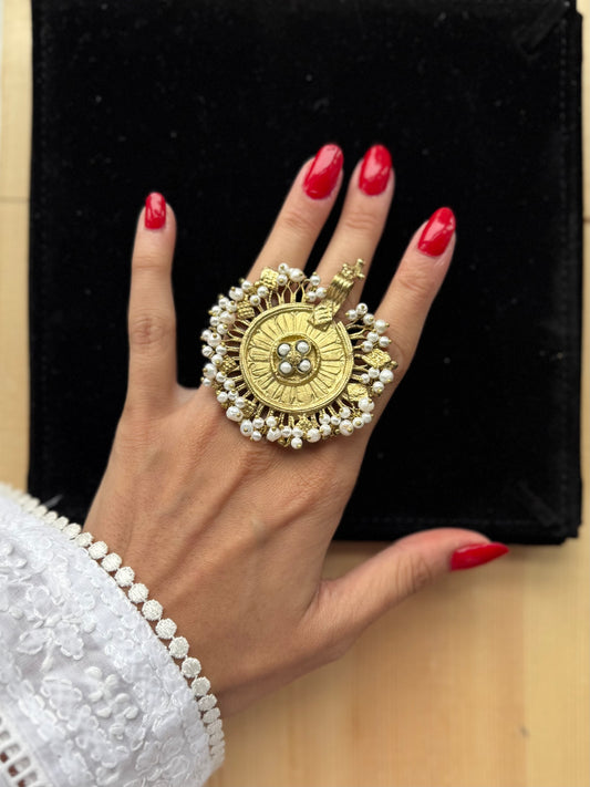 Bohemian Afghan Pearl Ring