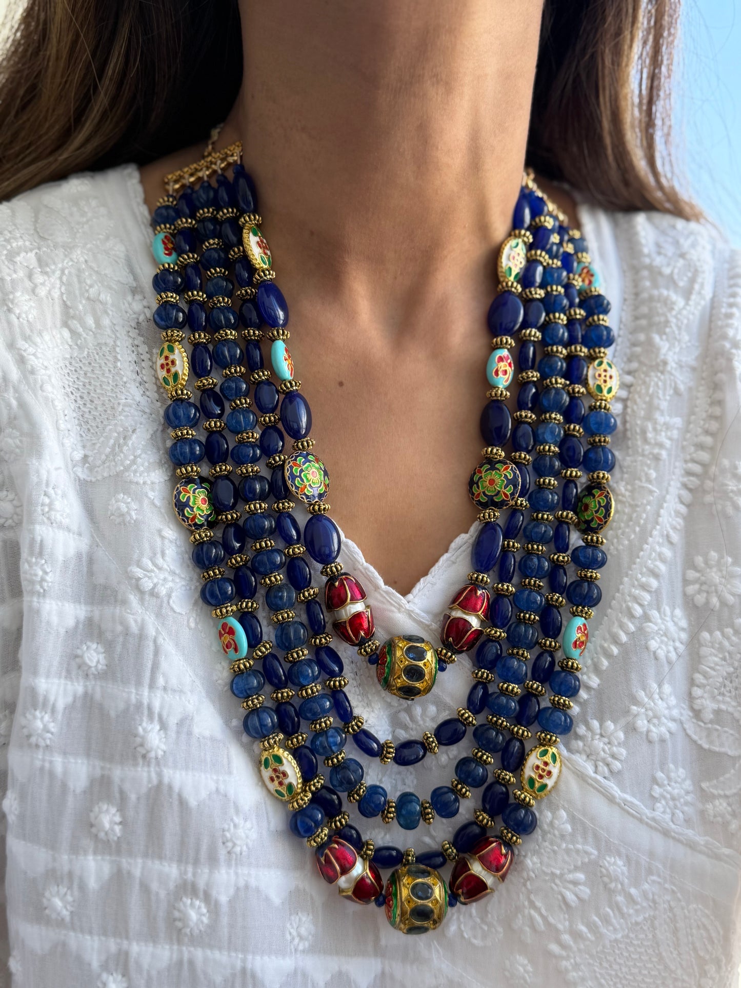 Lapis and Feroza Meena Mala Set