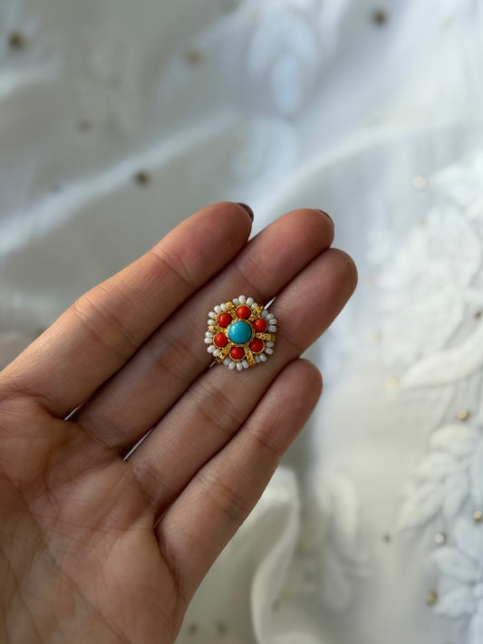 Gold Plated Noor-e-Meenakari noseclip