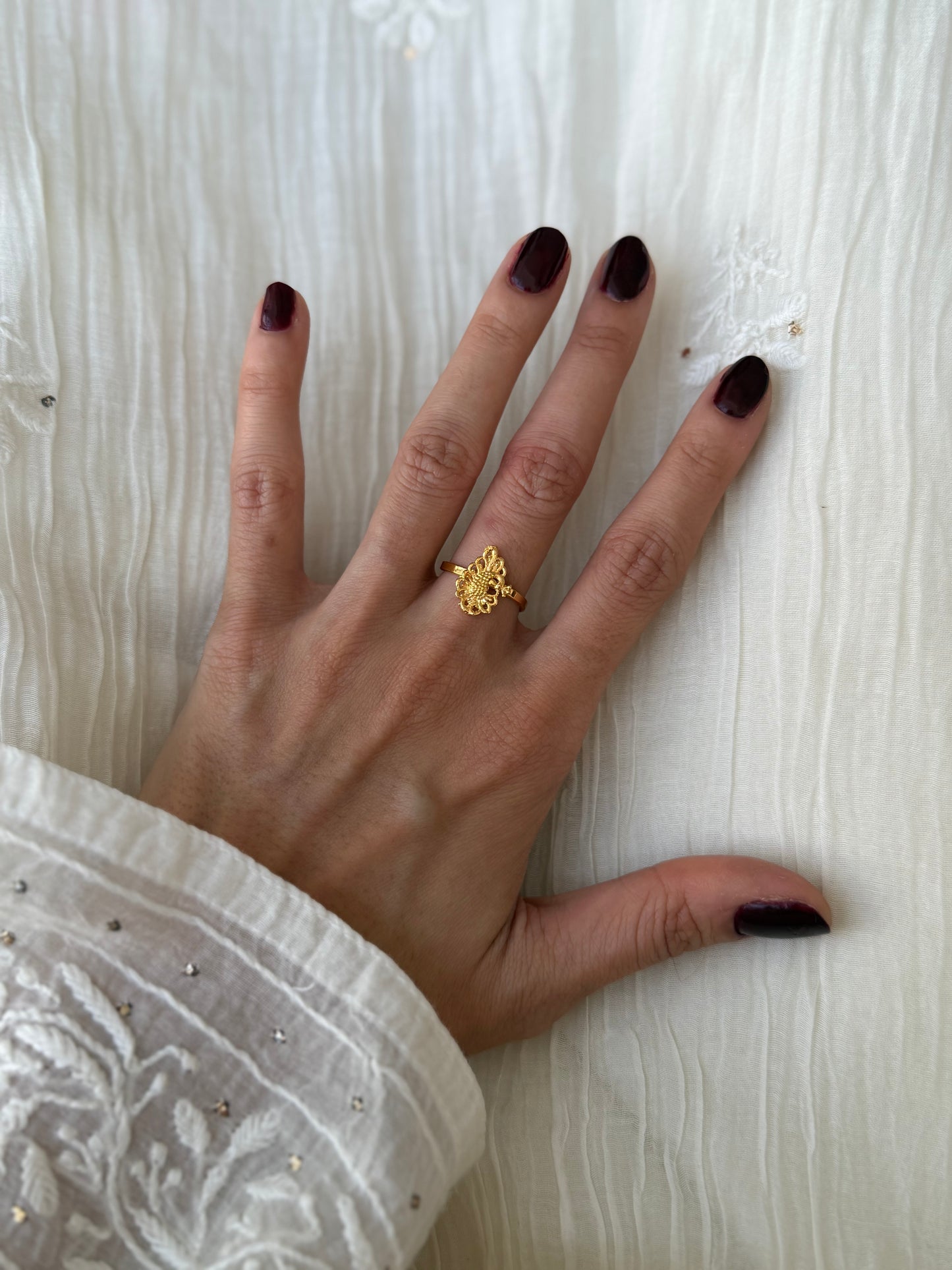 Gold Plated Peacock Ring
