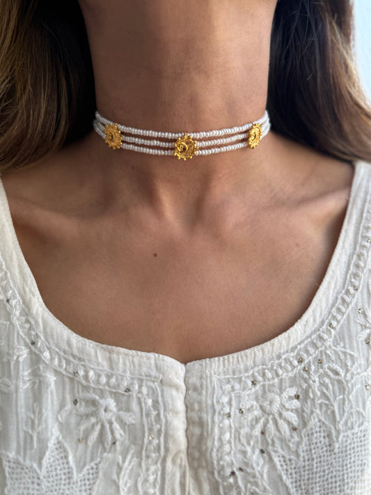 Gold Plated Chandtara Real Pearl Guluband