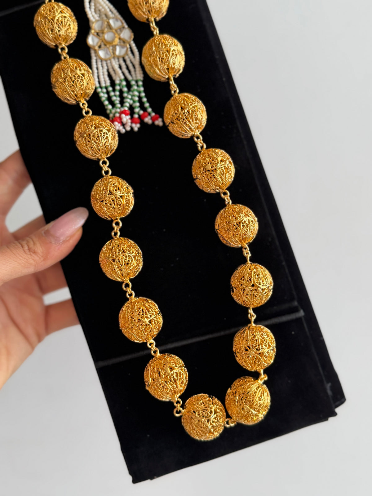 Gold plated Filigree Matar Mala