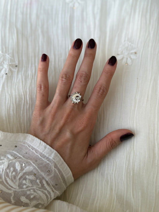 Silver Plated Chandtara Ring