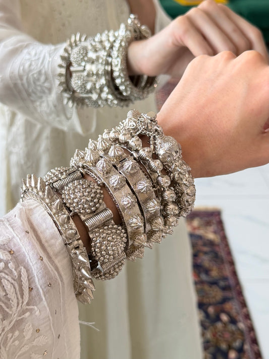 Silver Plated Kada Set of 6 Kadas