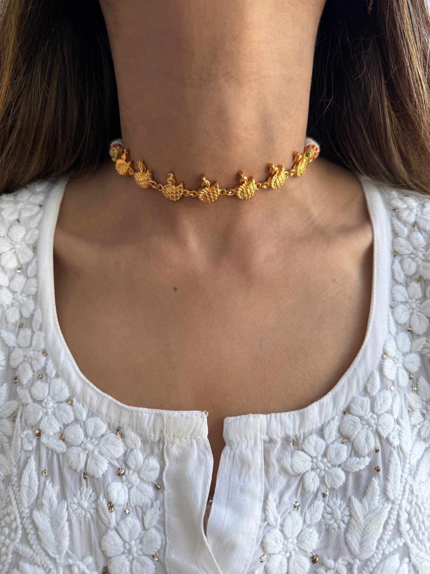 Gold Plated Swan Choker