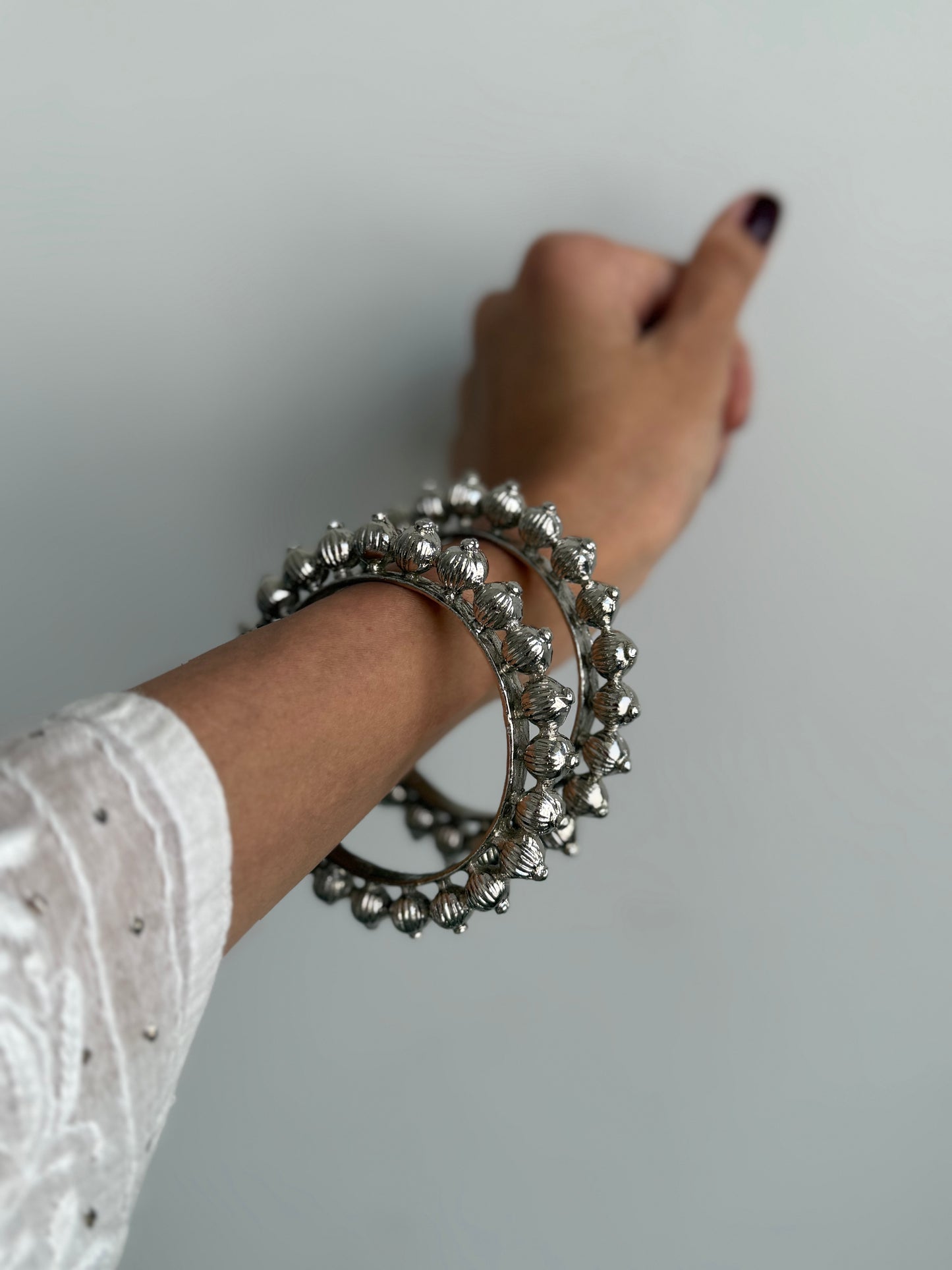 Traditional Silver Ball kadey PAIR