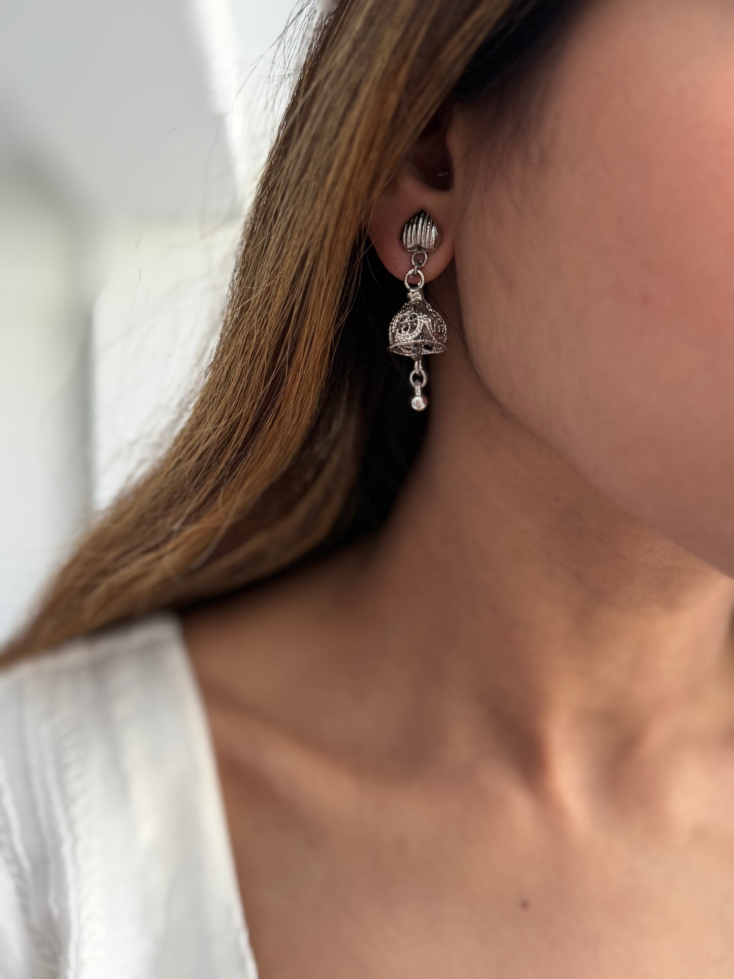 Minimalistic Silver Plated Jhumke