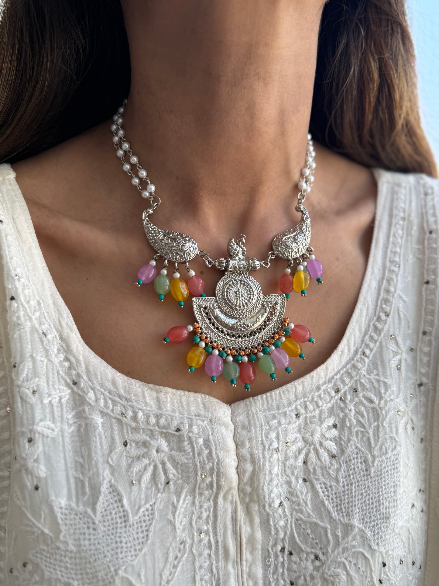 Quirky Colourful Swan Choker