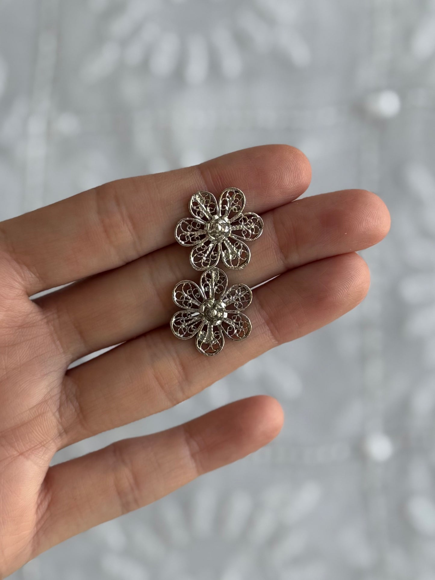Silver Plated Filigree Studs