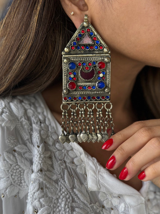 Vintage Afghan Oversize Earrings
