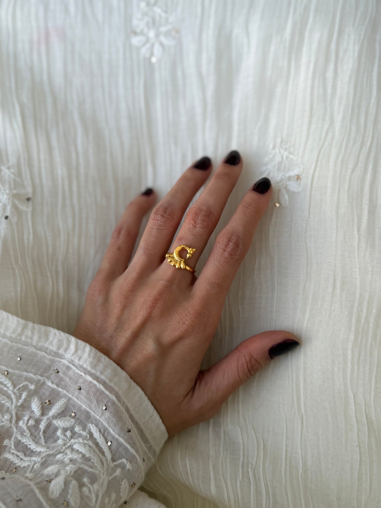 Gold Plated Peacock Ring