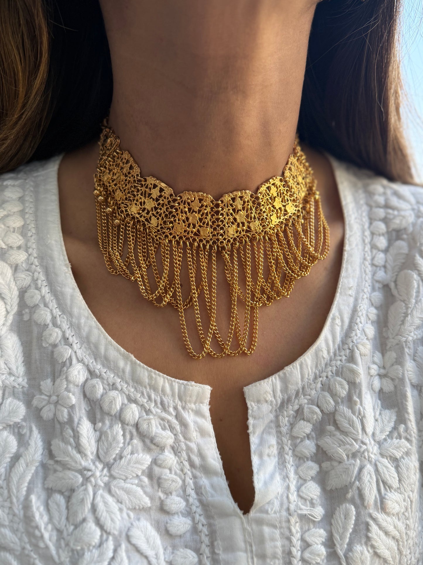 Gold Plated Mehnaz Chain choker