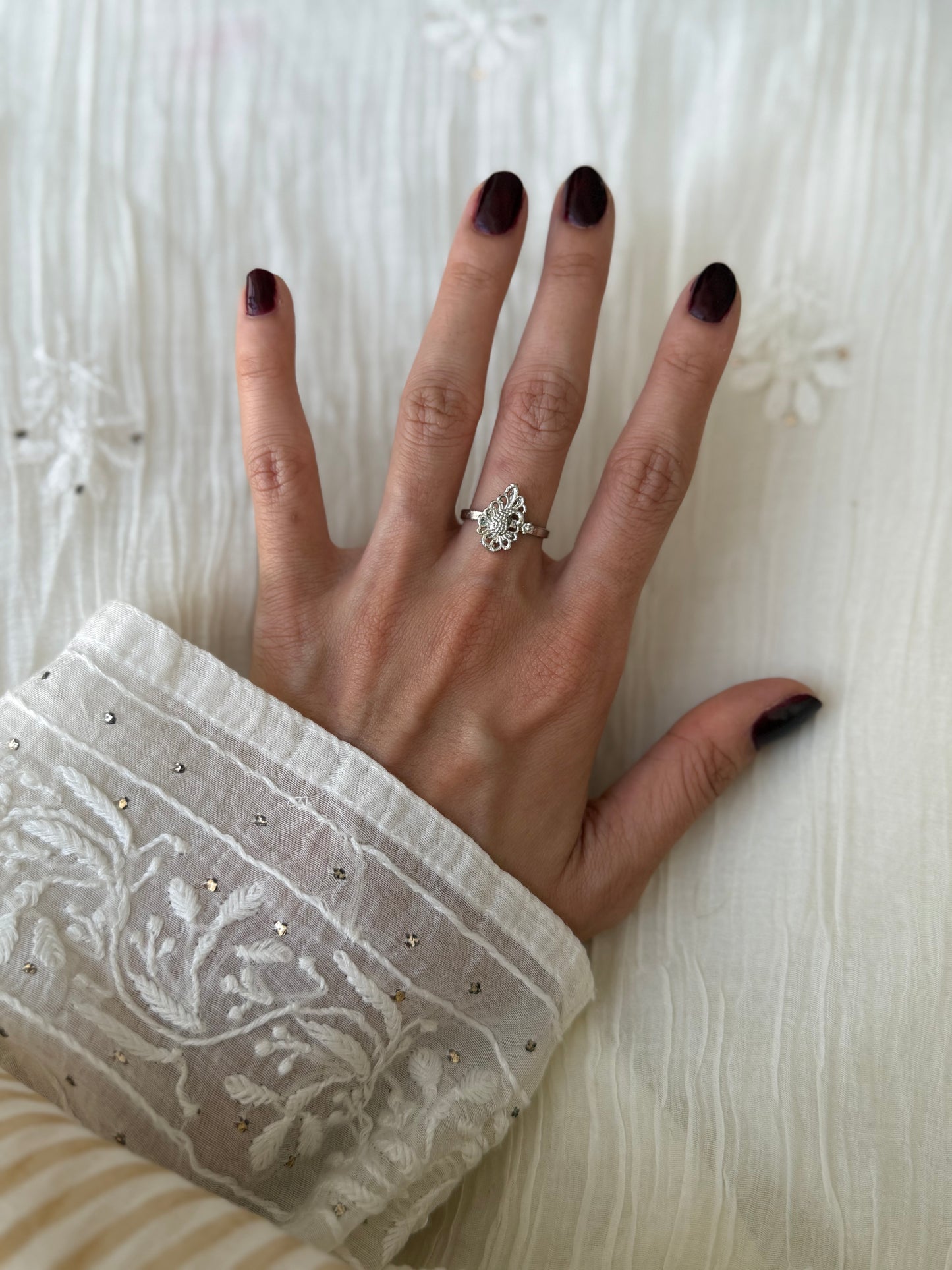 Silver Plated Peacock Ring