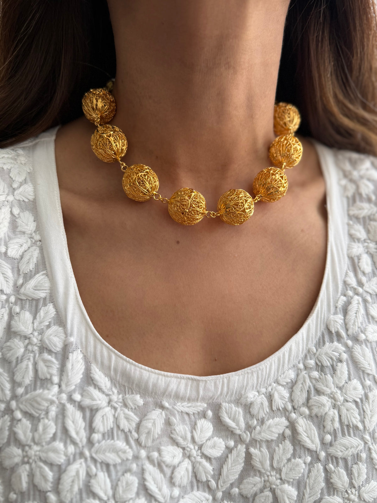 Gold Plated Filigree Matar choker