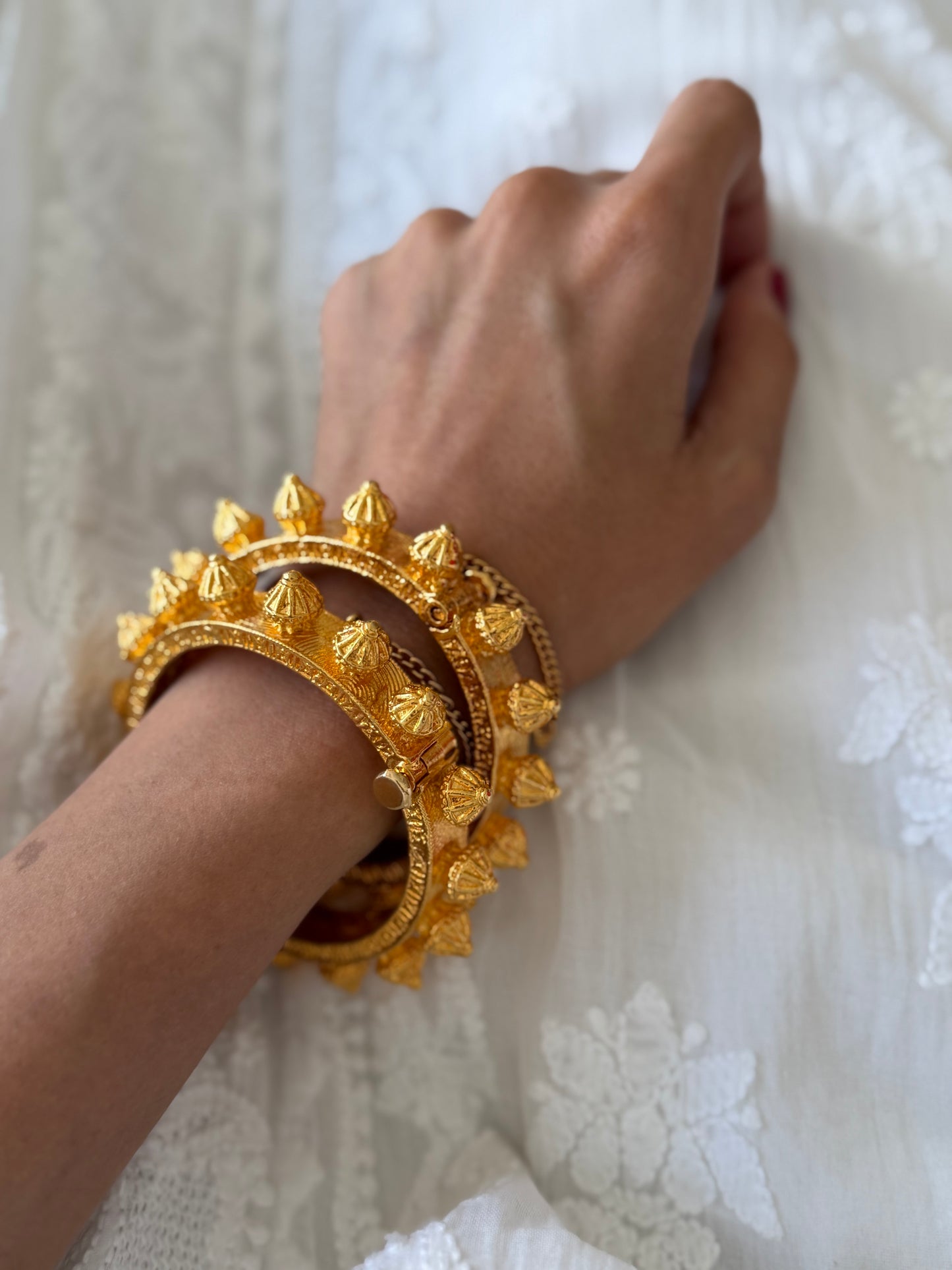 Gold Plated matar Kadey (pair)