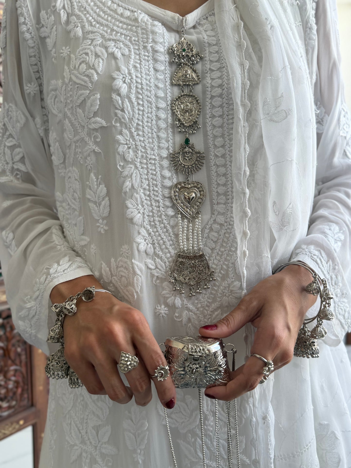 Silver Plated Kurta Patti