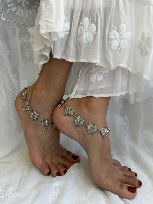 Silver Plated Pan Anklets