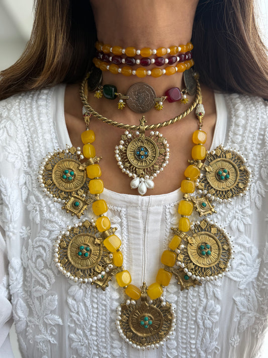 Set of FOUR NECKPIECES & Earrings