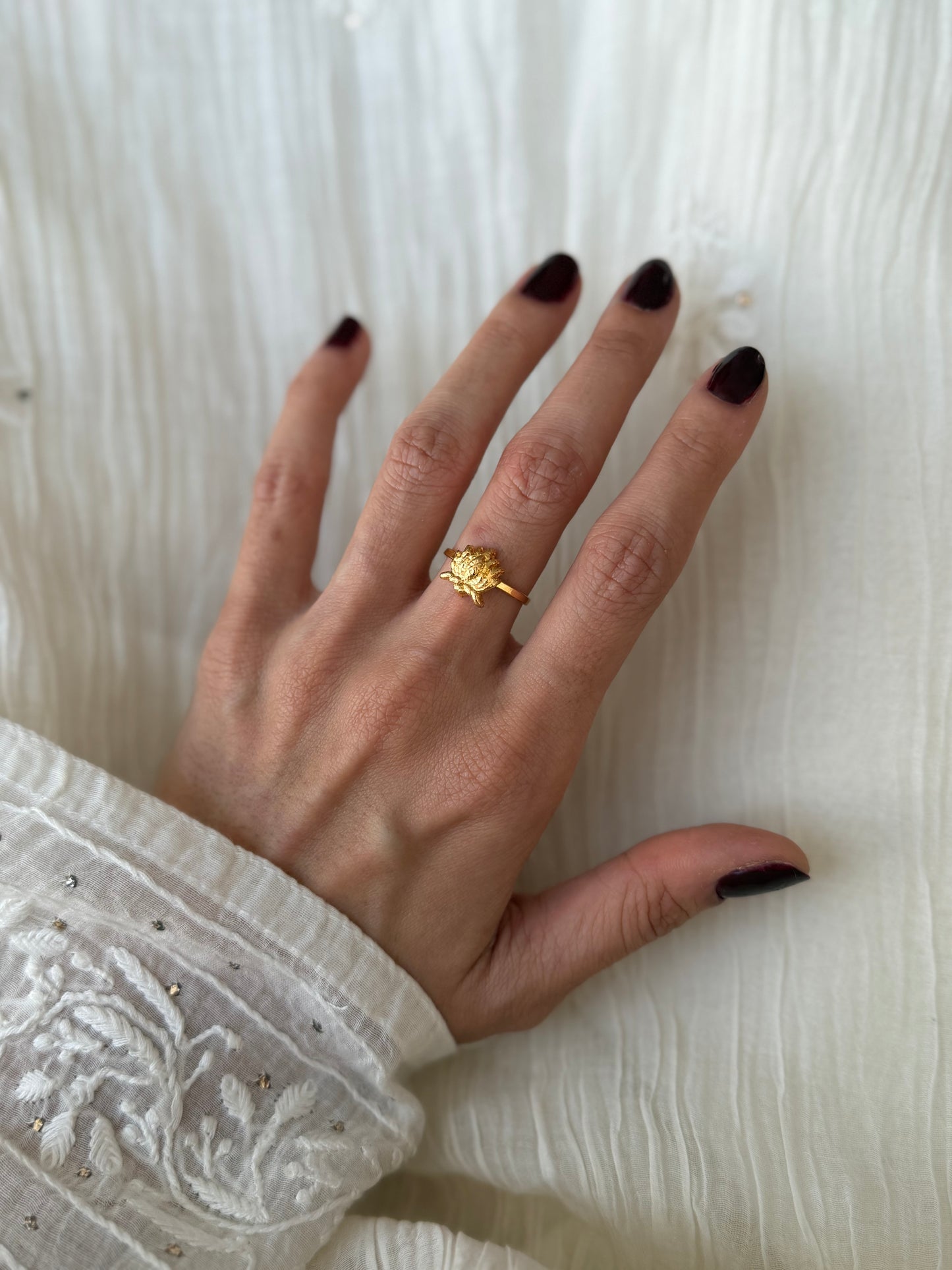 Gold plated Lotus Ring