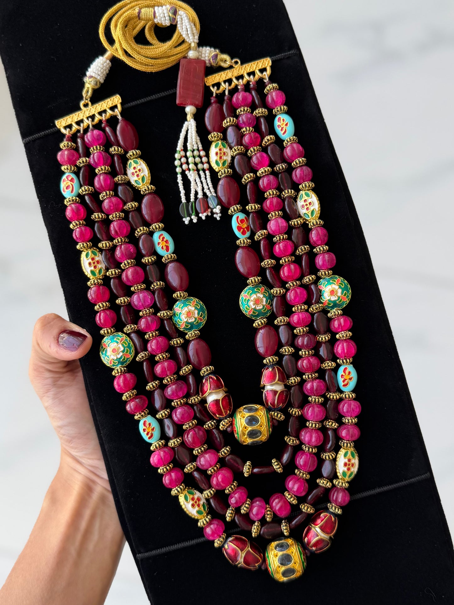 Ruby and Fuchsia Mala set