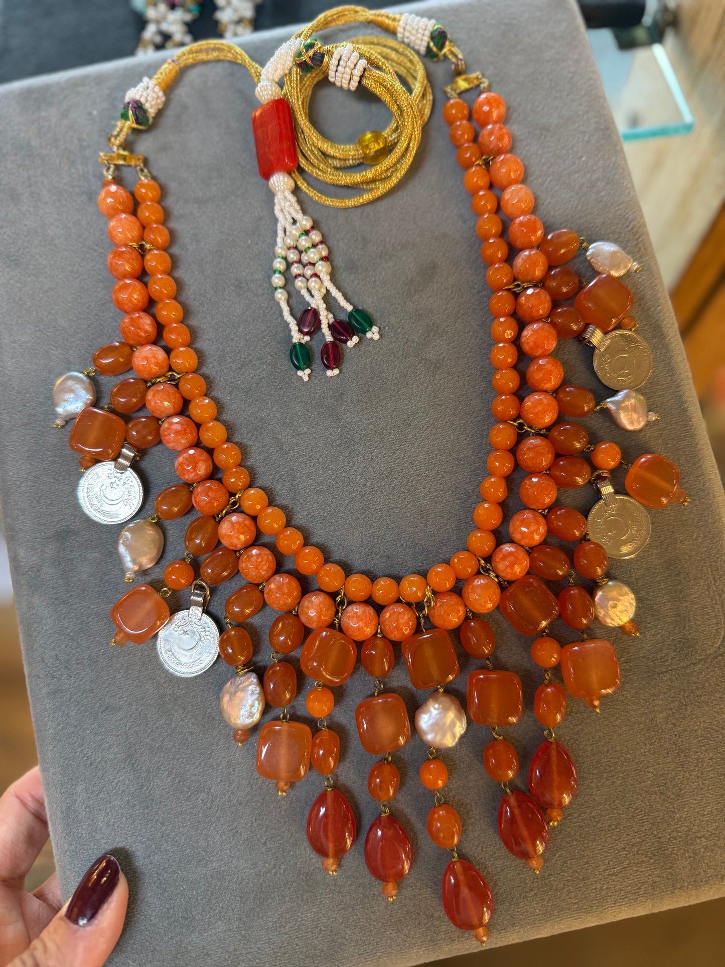 Royal CARNELIAN ORANGE QUIRKY MALA