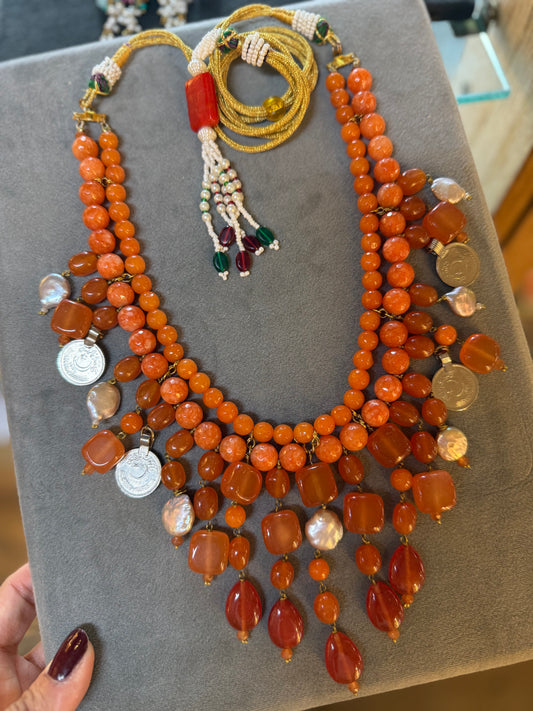 Royal CARNELIAN ORANGE QUIRKY MALA