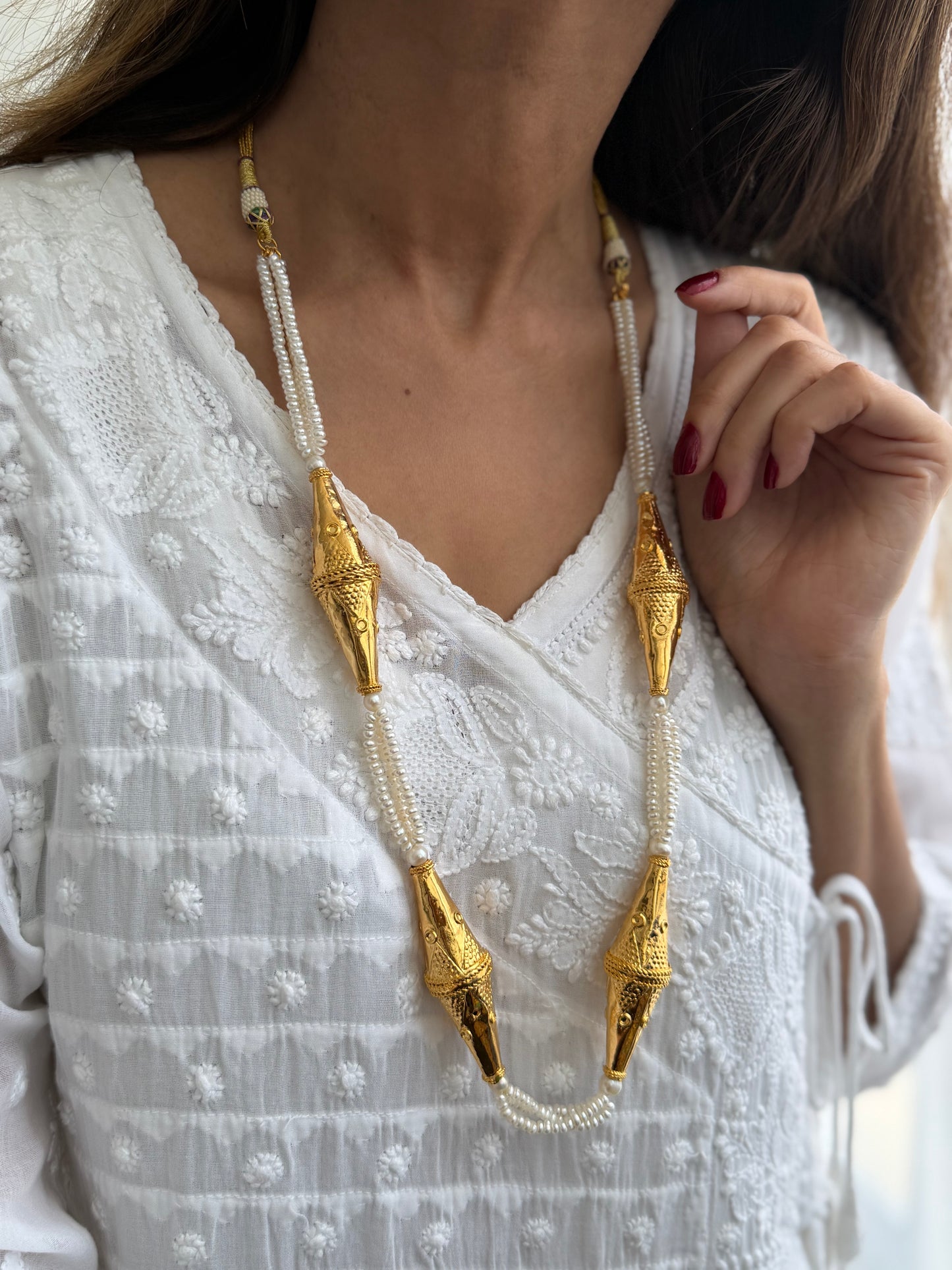 Gold Plated Rod Mala