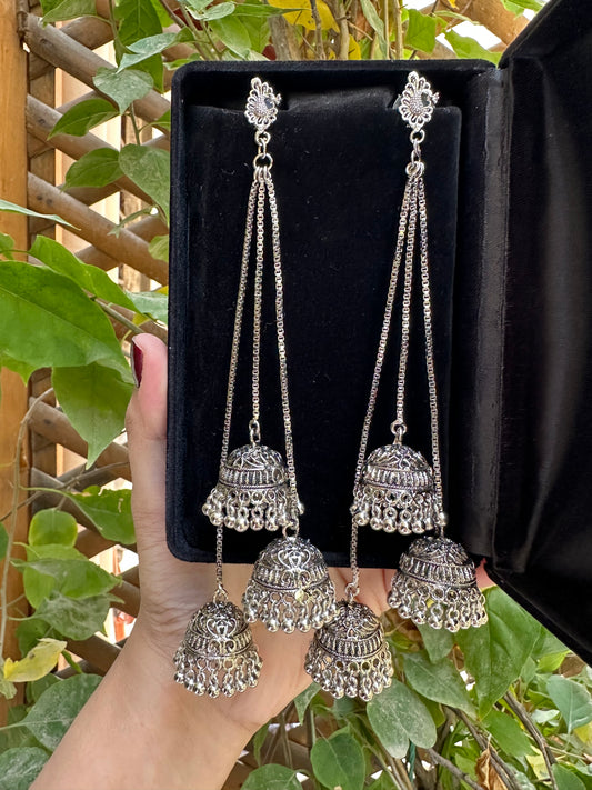 Dangling peacock Jhumke