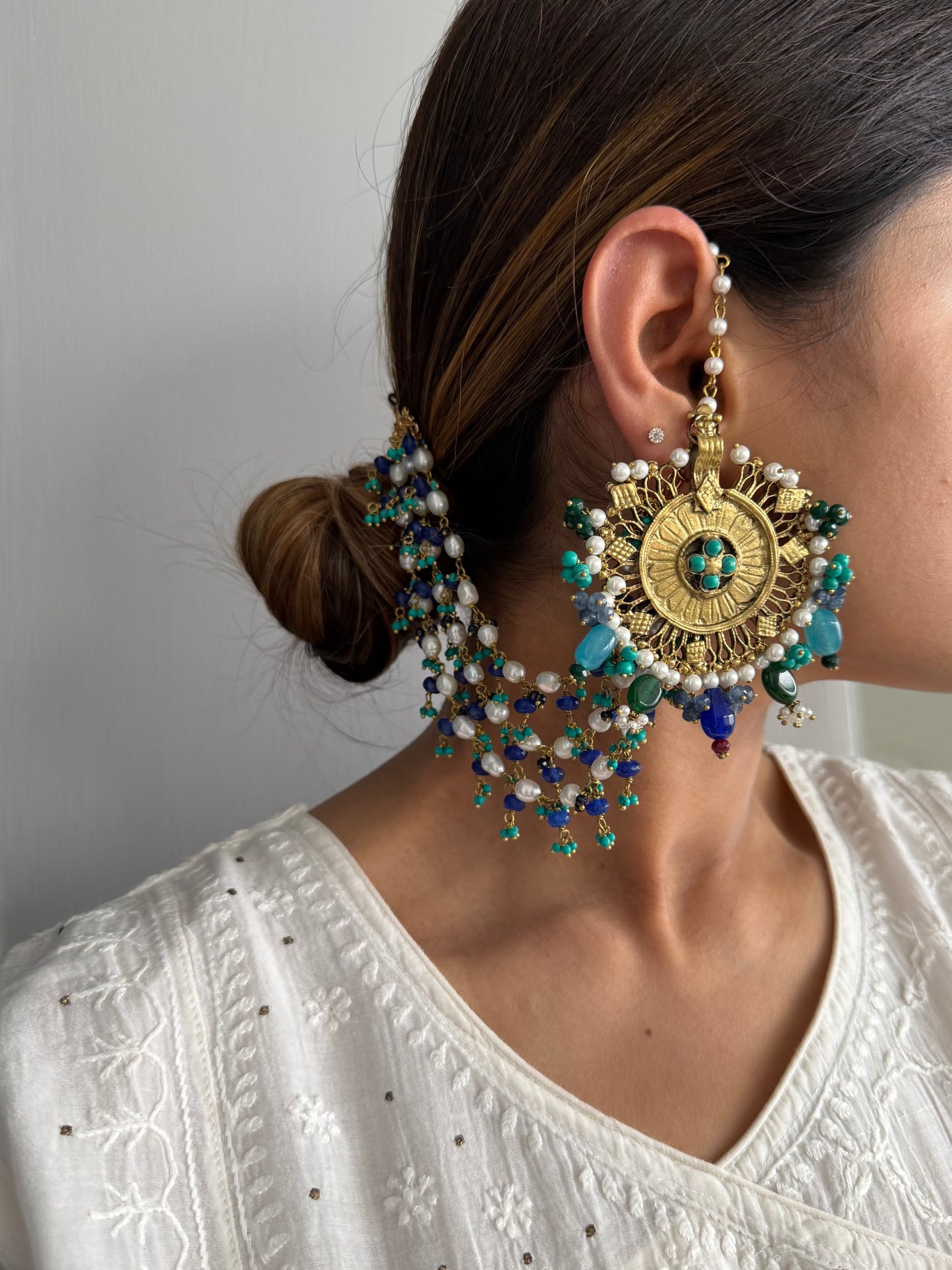 Gold Plated Saharey with Earrings