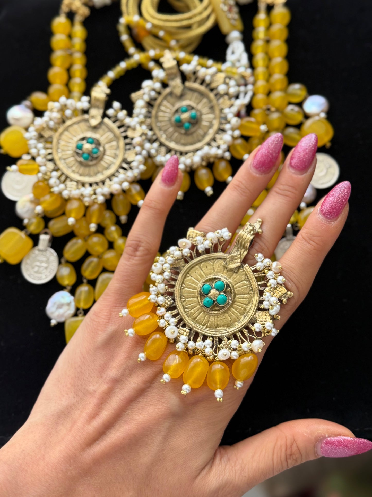 Yellow Bohemian Ring