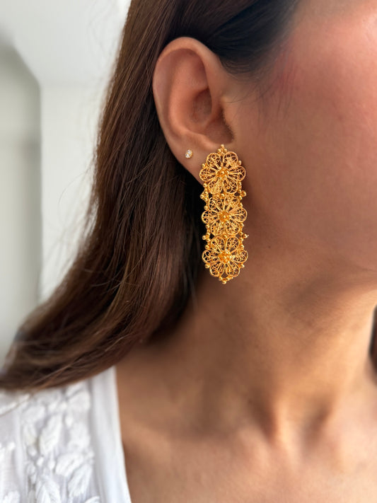 Gold Plated Filigree Earrings