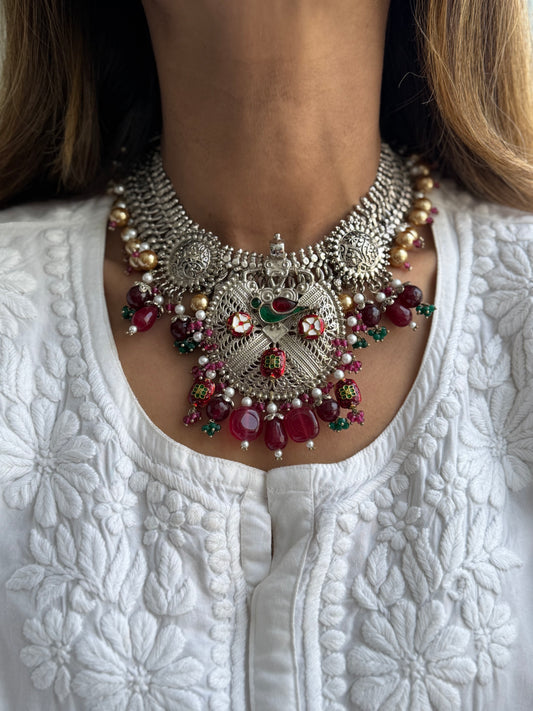 Quirky Charm Fuchsia Choker