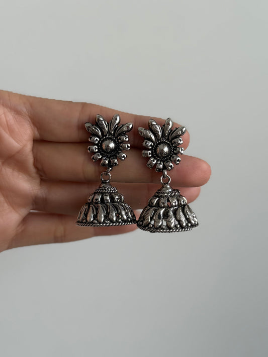 Classic Antique Silver Jhumke