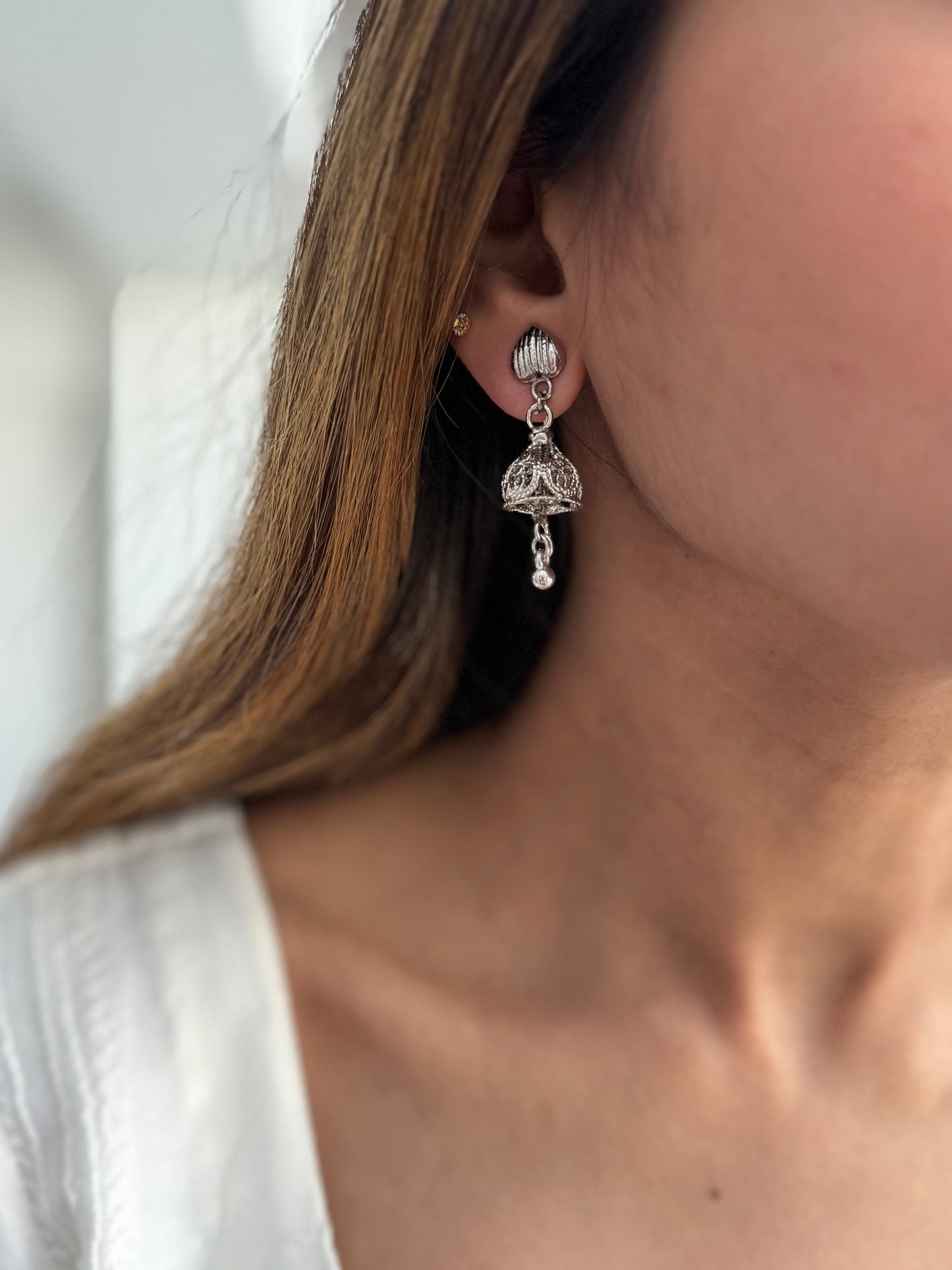 Minimalistic Silver Plated Jhumke