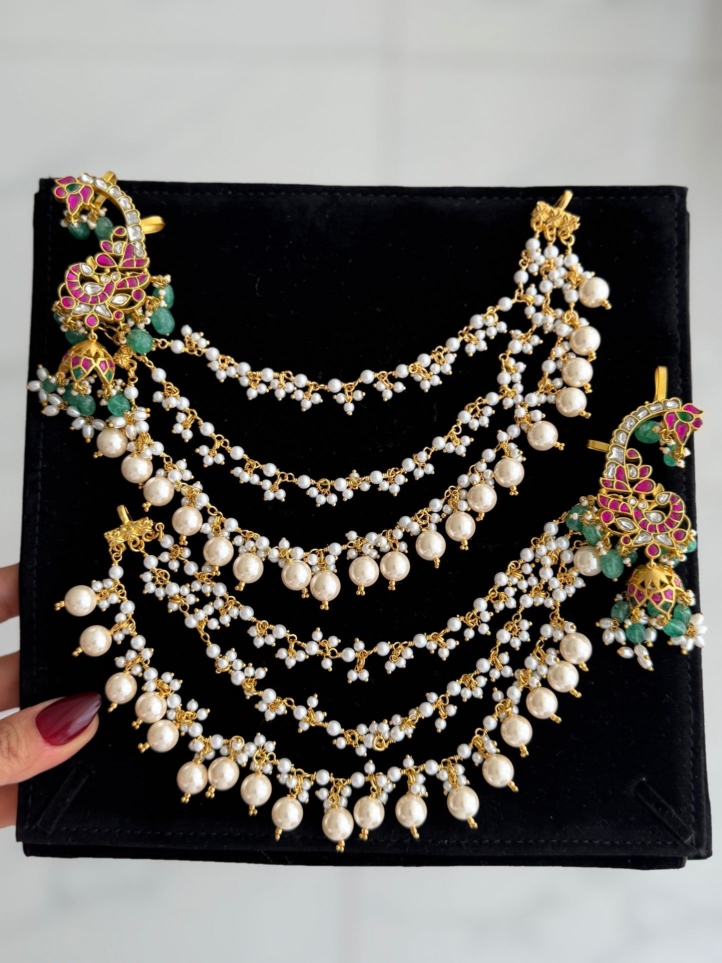 Gold Plated Peacock Earcuffs with Saharey