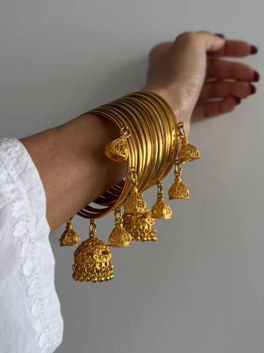 Gold Plated Dholki Bangle SET